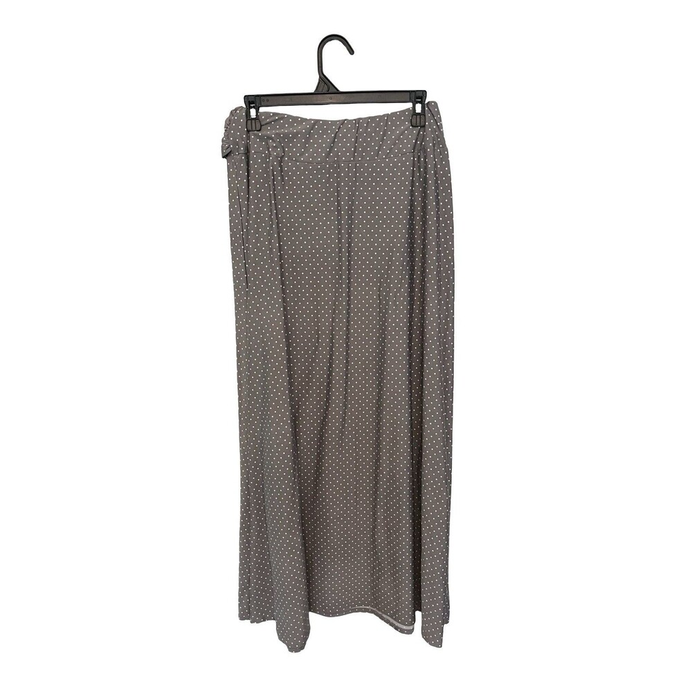 Robert Louis Gray Polka Dot Maxi Skirt Women’s Large Stretch Belted Long Skirt - Picture 3 of 7